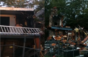 Demolition of Catherine White Allen's burned house